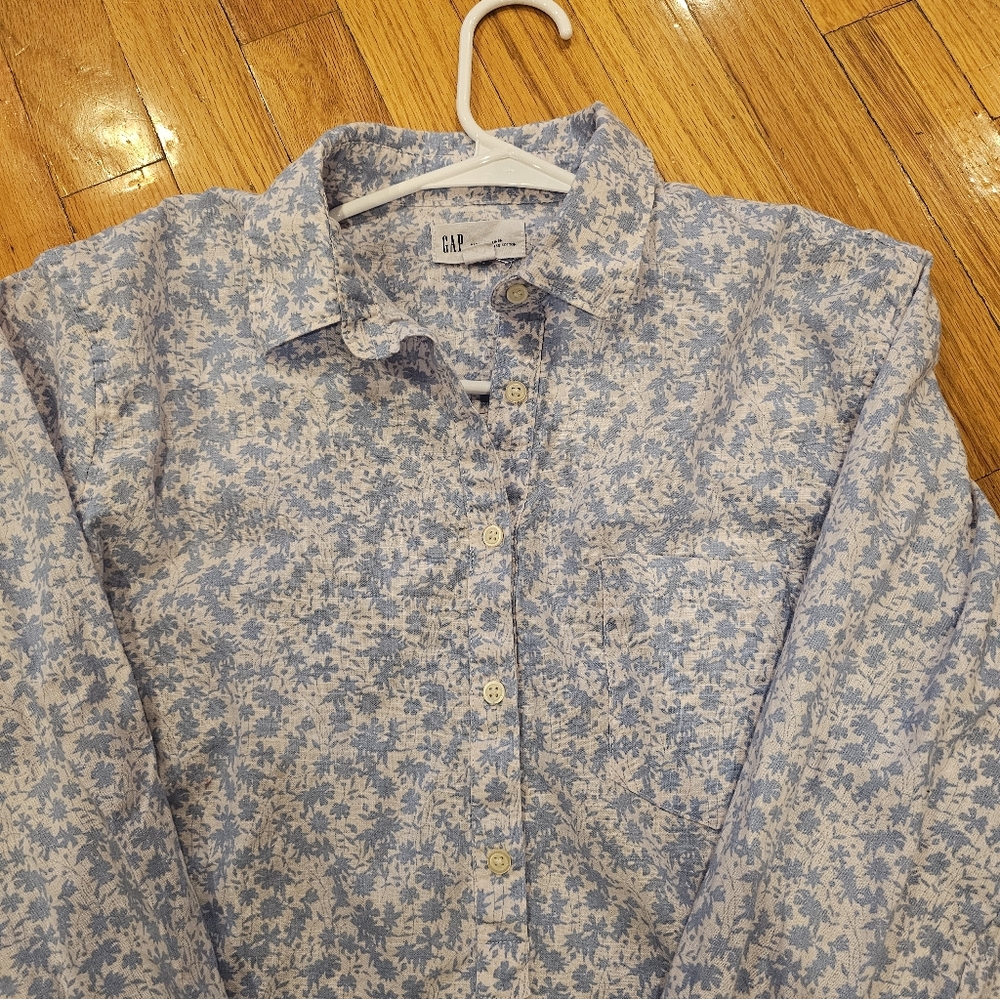 GAP Linen Popover Blouse